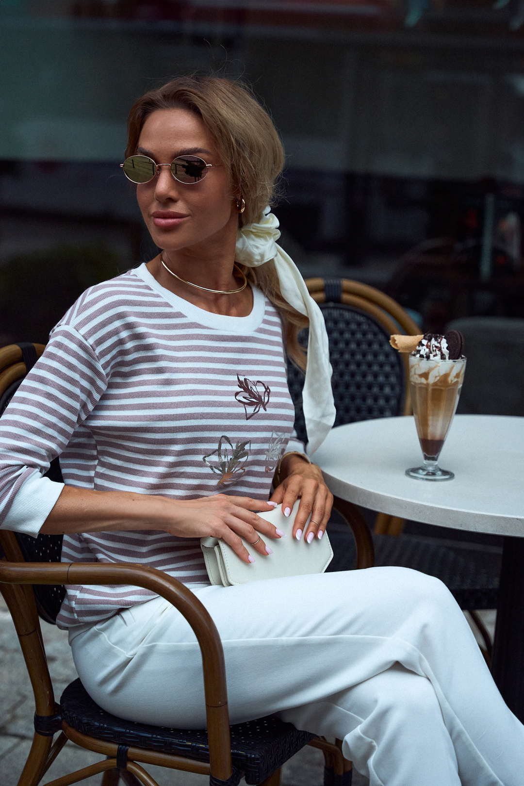 Джемпер LaTynka 169 бежевая полоска