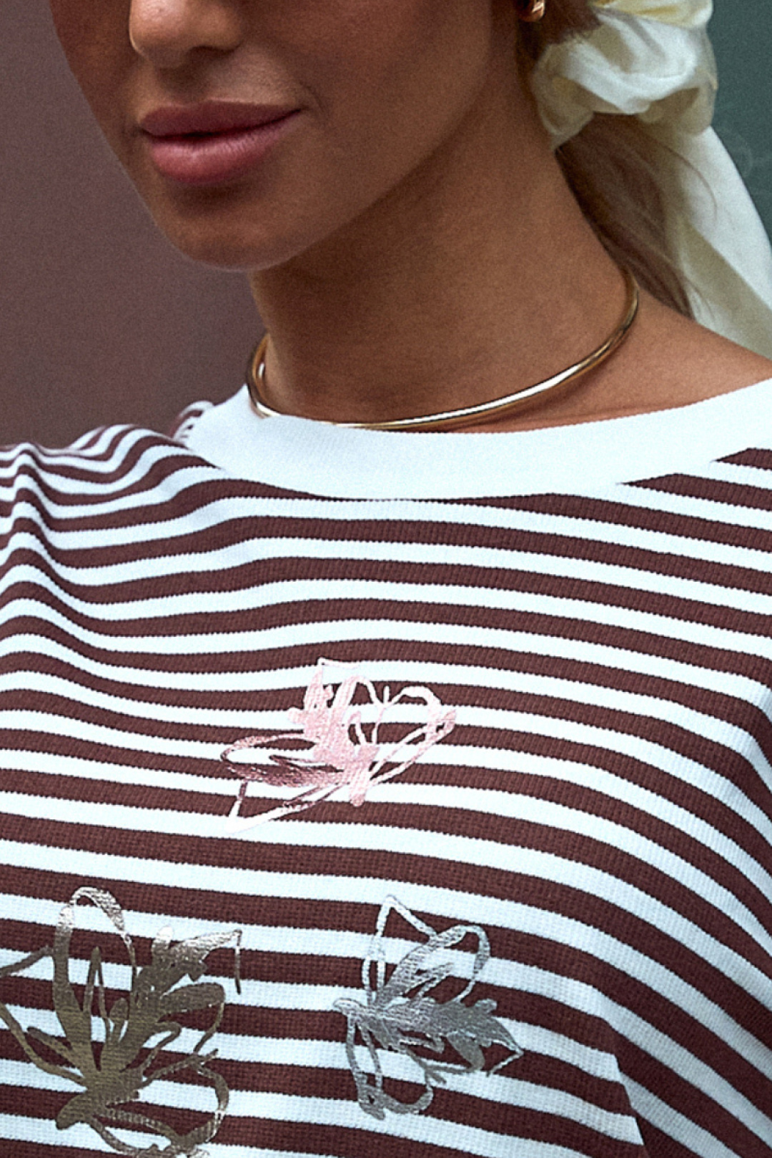 Джемпер LaTynka 169 коричневая полоска